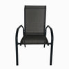 4 Place Seating   Grey Outdoor Aluminum Round Patio Dining Table and Stackable Chairs Set