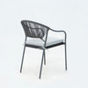 6 Place Seating Black Outdoor Patio Dining Chairs and Table Set