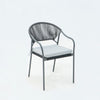 6 Place Seating Black Outdoor Patio Dining Chairs and Table Set