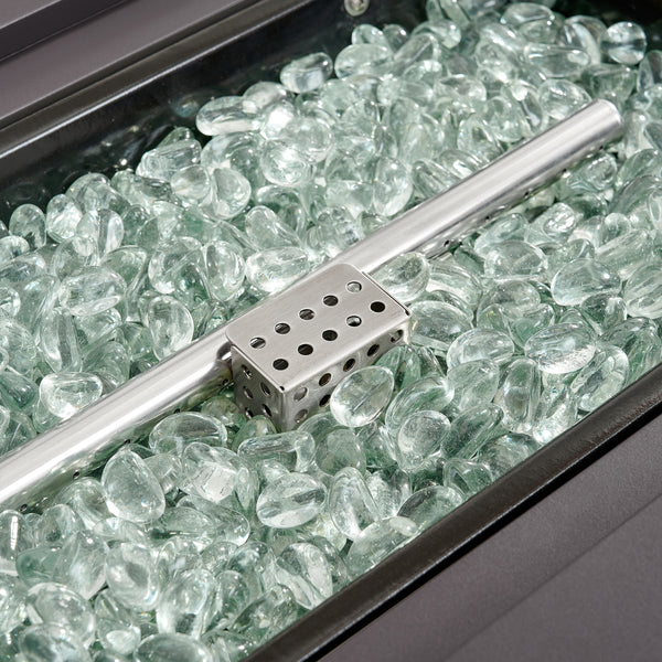 4 Place Seating Tricarico Outdoor Aluminum Sofa Conversation Set with Propane Gas Firepit Table