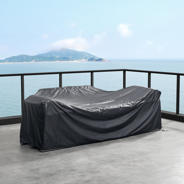 4 Place Seating Tricarico Outdoor Aluminum Sofa Conversation Set with Propane Gas Firepit Table