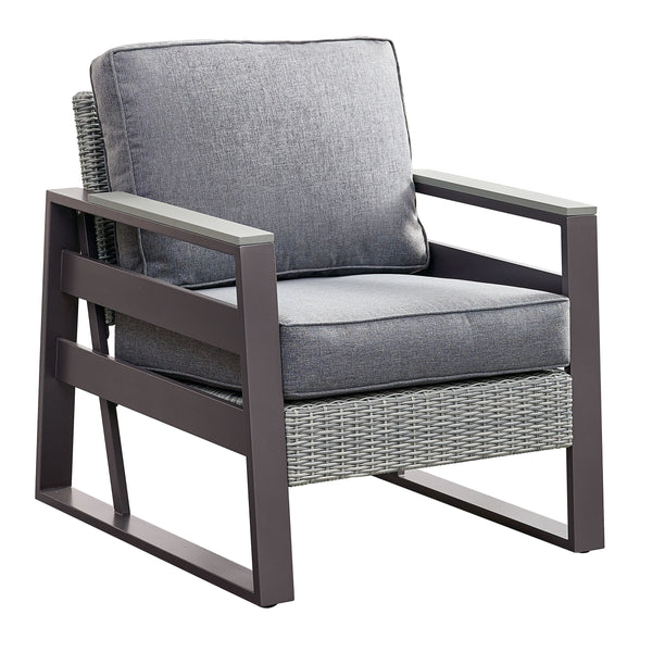 4 Place Seating Tricarico Outdoor Aluminum Sofa Conversation Set with Propane Gas Firepit Table