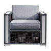 4 Place Seating Avola Outdoor Aluminum Conversation Set with Cushioned Sofa Chairs and Propane Gas Firepit Table