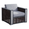 4 Place Seating Avola Outdoor Aluminum Conversation Set with Cushioned Sofa Chairs and Propane Gas Firepit Table