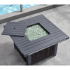 4 Place Seating Avola Outdoor Aluminum Conversation Set with Cushioned Sofa Chairs and Propane Gas Firepit Table
