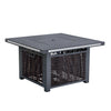 4 Place Seating Avola Outdoor Aluminum Conversation Set with Cushioned Sofa Chairs and Propane Gas Firepit Table