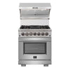 Forno Capriasca 30-Inch Freestanding Dual Fuel Range, 4 Burners, True Convection Oven