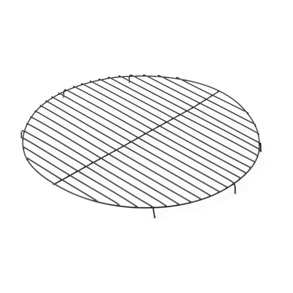 27 Inch Round Outdoor Steel Wood Burning Fire Pit with Cooking Grill and Spark Screen