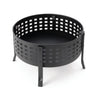 27 Inch Round Outdoor Steel Wood Burning Fire Pit with Cooking Grill and Spark Screen