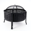 27 Inch Round Outdoor Steel Wood Burning Fire Pit with Cooking Grill and Spark Screen