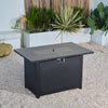 Rectangular Outdoor Propane Gas Fire Pit Table 50,000 BTU Propane with Lava Rock Filler
