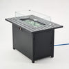 Rectangular Outdoor Propane Gas Fire Pit Table 50,000 BTU Propane with Lava Rock Filler