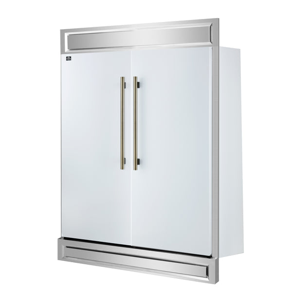 Forno Maderno 2-28-Inch Wide Convertible Refrigerator/Freezer in White, Decorative Trim, 27.2 cu.ft, 84-Inch High, ENERGY STAR Certified