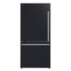 Forno Milano 2-Piece 62-Inch Freestanding Dual Bottom Freezer Refrigerator in Black – 34.4 cu.ft, Touch Control, Ice Maker