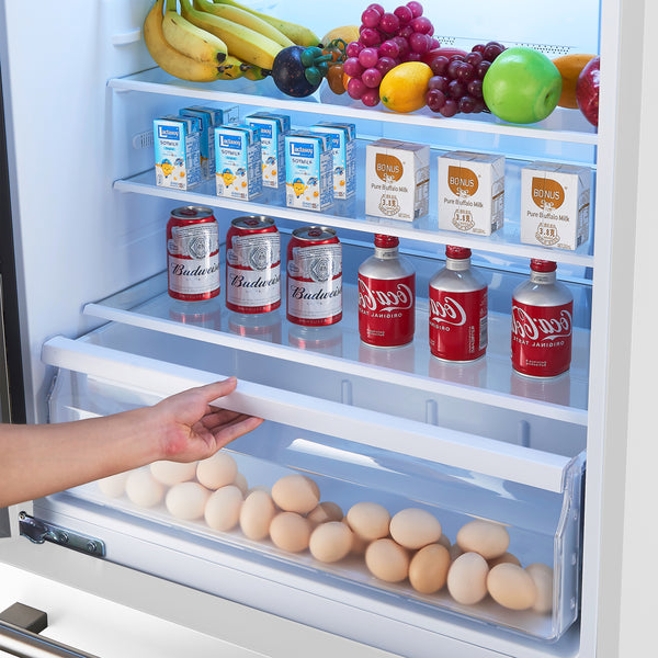 Forno Milano 2-Piece 62-Inch Freestanding Dual Bottom Freezer Refrigerator, White – 34.4 cu.ft, Touch Control, Ice Maker