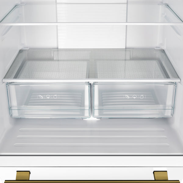 Forno Gallipoli Espresso 30-Inch White French Door Refrigerator, Bottom Freezer, 17.5 Cu. Ft., No Frost, Ice Maker