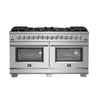 Forno Capriasca 60-Inch Freestanding Dual Fuel Range, 10 Burners, True Convection Oven