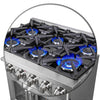 Forno Massimo 36-Inch Freestanding French Door Gas Range, 6 Burners, Convection Oven, Energy Efficient