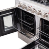 Forno Galiano 48-Inch Freestanding French Door Gas Range, 8 Burners, Griddle, Convection Oven, Energy Efficient