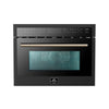 Forno Oliena Espresso Black 24-Inch Built-In Microwave and Convection Oven Combo, 1.6 cu.ft, 1750W Convection, 1000W Microwave, Stainless Steel Interior, Glass Touch Controls, Sensor Cooking