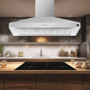 Forno Coppito 60-Inch Island Range Hood, Stainless Steel, LED Lighting, Adjustable Fan Speeds