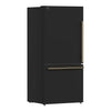 Forno Milano 2-Piece 62-Inch Freestanding Dual Bottom Freezer Refrigerator in Black – 34.4 cu.ft, Touch Control, Ice Maker