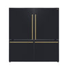 Forno Milano 2-Piece 62-Inch Freestanding Dual Bottom Freezer Refrigerator in Black – 34.4 cu.ft, Touch Control, Ice Maker