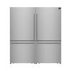 Forno Milano 2-Piece 62-Inch Freestanding Dual Bottom Freezer Refrigerator, Stainless Steel – 34.4 cu.ft, Touch Control, Ice Maker