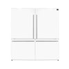 Forno Milano 2-Piece 62-Inch Freestanding Dual Bottom Freezer Refrigerator, White – 34.4 cu.ft, Touch Control, Ice Maker