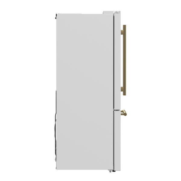 Forno Gallipoli Espresso 30-Inch White French Door Refrigerator, Bottom Freezer, 17.5 Cu. Ft., No Frost, Ice Maker