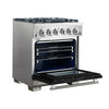 Forno Capriasca 30-Inch Freestanding Gas Range, 4 Burners, True Convection Oven