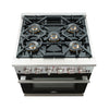 Forno Capriasca 30-Inch Freestanding Gas Range, 4 Burners, True Convection Oven