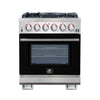 Forno Capriasca 30-Inch Freestanding Gas Range, 4 Burners, True Convection Oven