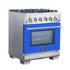 Forno Capriasca 30-Inch Freestanding Gas Range, 4 Burners, True Convection Oven