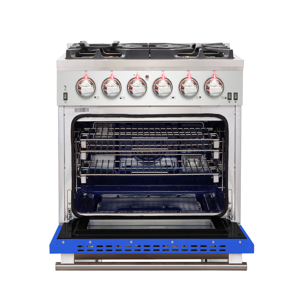 Forno Capriasca 30-Inch Freestanding Gas Range, 4 Burners, True Convection Oven