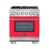 Forno Capriasca 30-Inch Freestanding Gas Range, 4 Burners, True Convection Oven