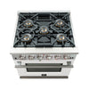 Forno Capriasca 30-Inch Freestanding Gas Range, 4 Burners, True Convection Oven