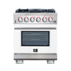 Forno Capriasca 30-Inch Freestanding Gas Range, 4 Burners, True Convection Oven