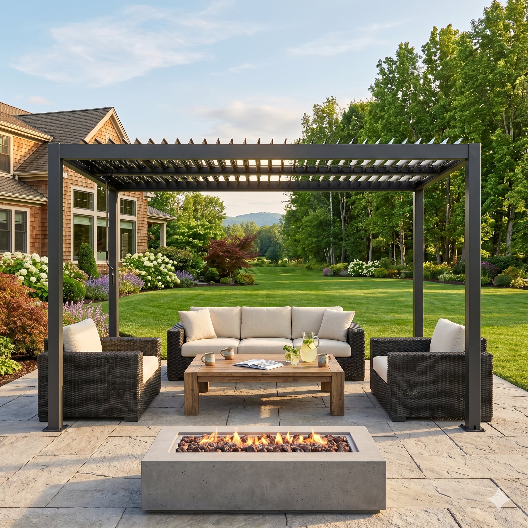 10x13 ft Upgraded All-Aluminum Louvered Pergola Kit - Thickened