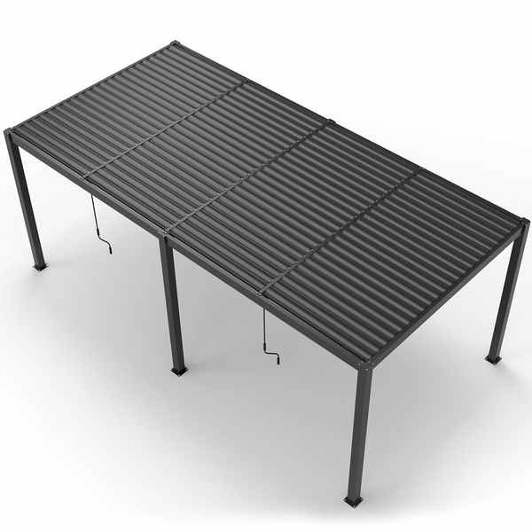 19x10 ft Upgraded Aluminum Pergola Kit Thickened Louvered Extension