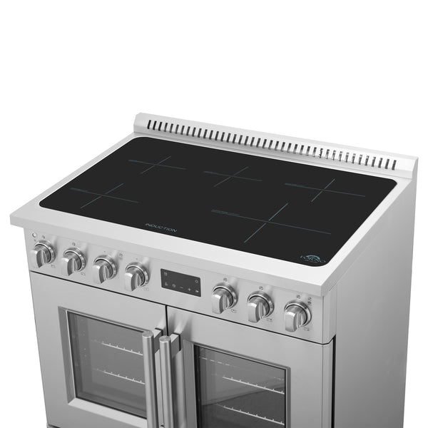 Forno Torino 36 Inch French Door Induction Range with Air Fryer and True Convection Oven