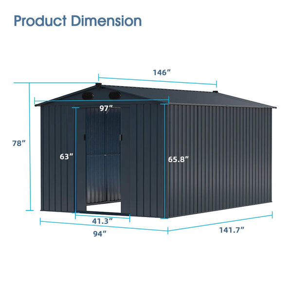 Metal Storage Shed 8'x12'