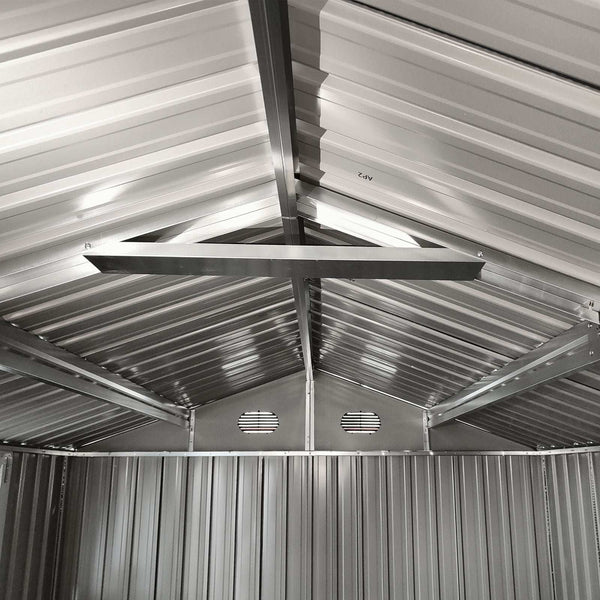 12x8 ft Metal Storage Shed with Foundation Kit - CheryLife