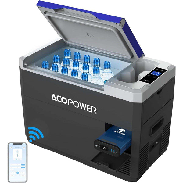 LionCooler Mini Solar Powered Car Fridge Freezer, 29 Quarts