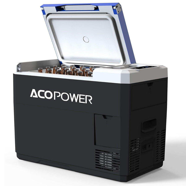 LionCooler Mini Solar Powered Car Fridge Freezer, 29 Quarts