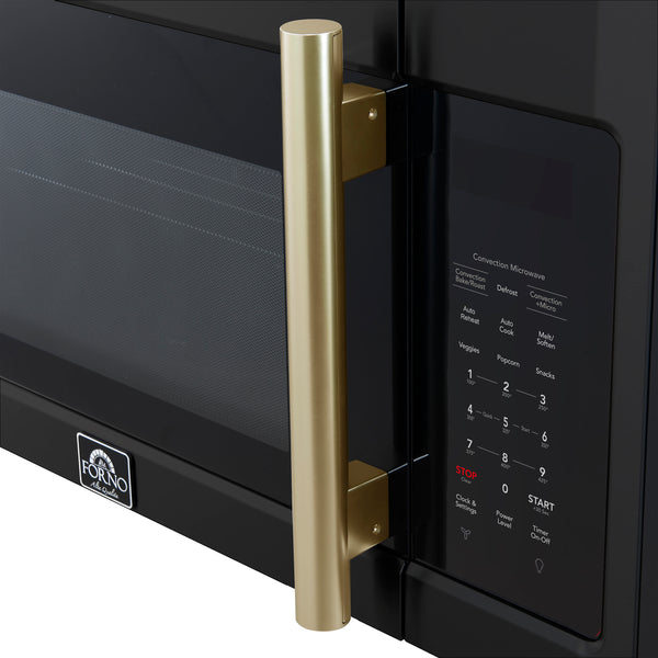 Forno Fornace 30-Inch Over the Range Convection Microwave, Black – 1.5 cu.ft, 300 CFM Vent, Touch Control, LED Light