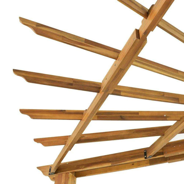 Outdoor Acacia Wood Triangle Pergola