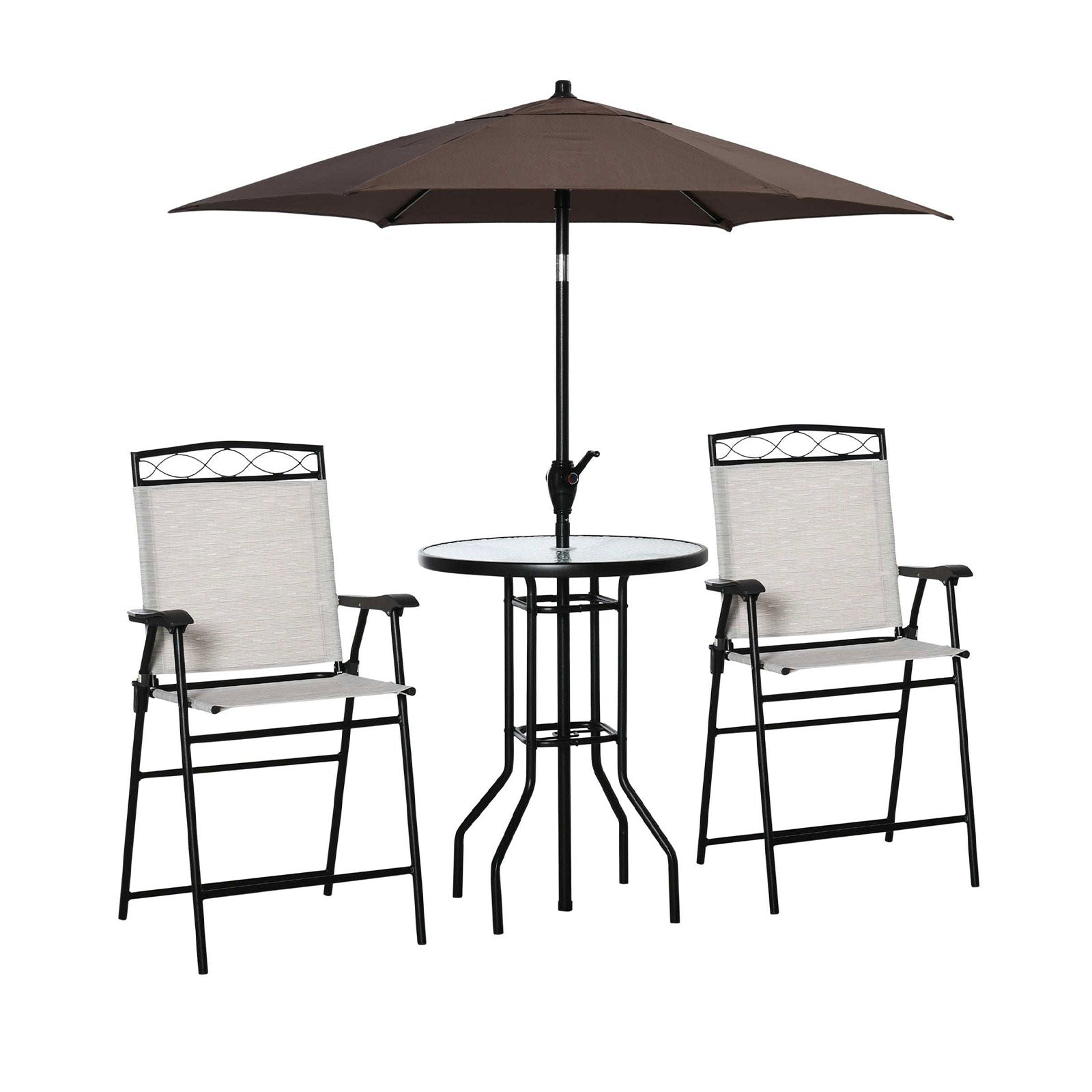 Outsunny 4 Piece Outdoor Patio Dining Furniture Set, Beige