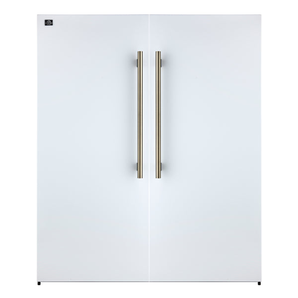 Forno Maderno 2-28-Inch Wide Convertible Refrigerator/Freezer in White, Decorative Trim, 27.2 cu.ft, 84-Inch High, ENERGY STAR Certified