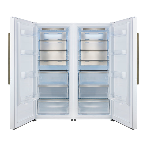 Forno Maderno 2-28-Inch Wide Convertible Refrigerator/Freezer in White, Decorative Trim, 27.2 cu.ft, 84-Inch High, ENERGY STAR Certified